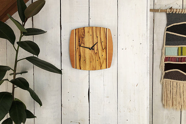 Louis Charlett Woodworking Wall Clock in Douglas Fir Made in Maine USA
