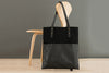Mulxiply Handmade by Artisans in Nepal Felt and Leather Market Tote Bag in Black