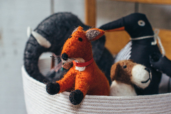 Mulxiply Hand Felted Stuffed Animal Fox Made in Nepal Fairtrade Supporting Womens Cooperatives