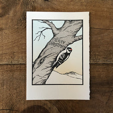 Saturn Press Letterpress Christmas Holidays Greeting Card Woodpecker Christmas Midcoast Maine Artisan Store The Good Supply Pemaquid Made in USA