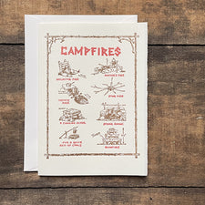 Saturn Press Letterpress Greeting Card Campfires Midcoast Maine Artisan Store The Good Supply Pemaquid Made in USA