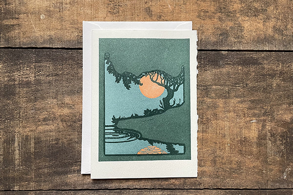 Saturn Press Letterpress Greeting Card Summertime Midcoast Maine Artisan Store The Good Supply Pemaquid Made in USA