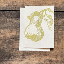 Saturn Press Letterpress Greeting Note Card Set of Six Grace Notes in Pear Midcoast Maine Artisan Store The Good Supply Pemaquid Made in USA