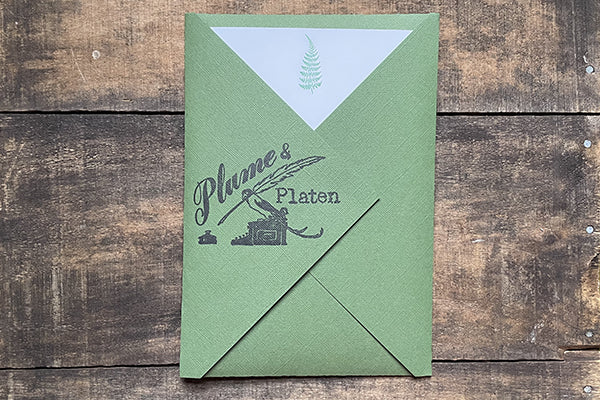 Saturn Press Letterpress Stationery Set Plume and Platen Fern Midcoast Maine Artisan Store The Good Supply Pemaquid Made in USA