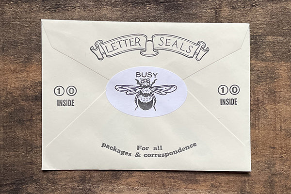 Saturn Press Letterpress Stationery Sticker Seal Set Busy Bee Midcoast Maine Artisan Store The Good Supply Pemaquid Made in USA