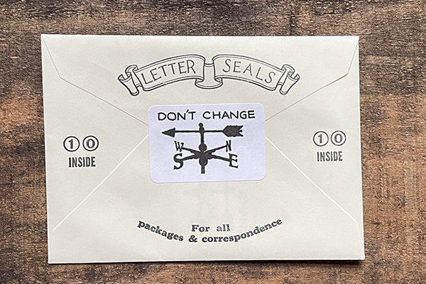 Saturn Press Letterpress Stationery Sticker Seal Set Don’t Change Weather Vane Midcoast Maine Artisan Store The Good Supply Pemaquid Made in USA
