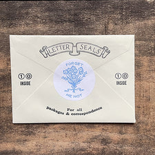 Saturn Press Letterpress Stationery Sticker Seal Set Forget Me Not Flower Bouquet Midcoast Maine Artisan Store The Good Supply Pemaquid Made in USA
