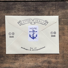 Saturn Press Letterpress Stationery Sticker Seal Set Hope Anchor Midcoast Maine Artisan Store The Good Supply Pemaquid Made in USA