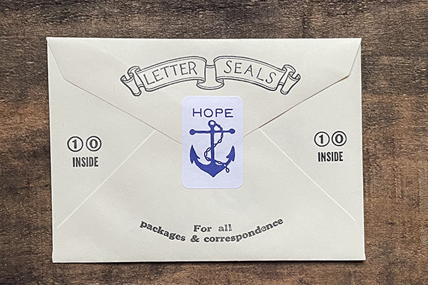 Saturn Press Letterpress Stationery Sticker Seal Set Hope Anchor Midcoast Maine Artisan Store The Good Supply Pemaquid Made in USA