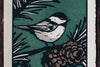 Saturn Press Christmas Card Made in Maine USA Black Capped Chickadee