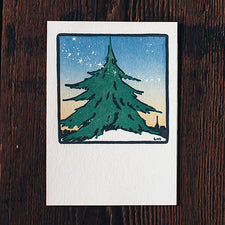Saturn Press Christmas Card Made in Maine USA Spirit of the Season Fir Tree