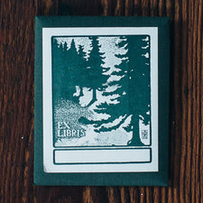 Letterpress Bookplates Made in Maine USA by Saturn Press Forest