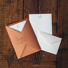Letterpress Stationery Sets by Saturn Press are made in Maine, USA, on recycled paper. Flourish Dove