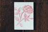 Letterpress Note Cards by Saturn Press are made in Maine, USA, on recycled paper. Pink Rose