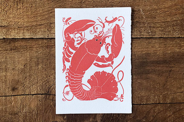 The Good Supply Pemaquid Midcoast Artisan Store Letterpress Card Saturn Press Made in Maine USA 1192 Lobster