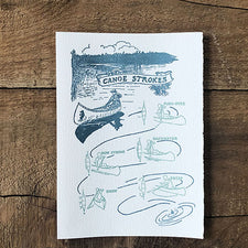The Good Supply Pemaquid Midcoast Artisan Store Letterpress Card Saturn Press Made in Maine USA Canoe Strokes