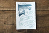 The Good Supply Pemaquid Midcoast Artisan Store Letterpress Card Saturn Press Made in Maine USA Canoe Strokes