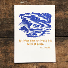The Good Supply Midcoast Artisan Store Letterpress Cards Saturn Press Made in Maine USA Forget Time Oscar Wilde Quote Sympathy Card