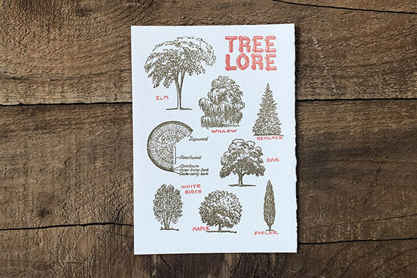 The Good Supply Pemaquid Midcoast Artisan Store Letterpress Card Saturn Press Made in Maine USA Tree Lore