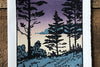 The Good Supply Pemaquid Midcoast Artisan Store Letterpress Card Saturn Press Made in Maine USA Twilight Sheepscot River
