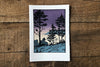 The Good Supply Pemaquid Midcoast Artisan Store Letterpress Card Saturn Press Made in Maine USA Twilight Sheepscot River