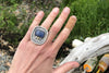 The Good Supply Midcoast Artisan Store Square Kyanite Triple Dot Ring with Gold and Silver Size 7 by Anita Roelz Circle Stone Designs Rugged Jewelry Made in Maine USA