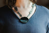 The Good Supply in Pemaquid Maine Enamel Artist Kate Mess Statement Necklace Tidal 9 Charred Handmade in USA