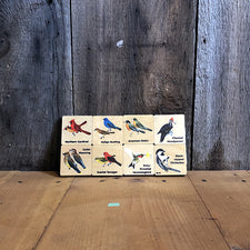 The Good Supply in Pemaquid Maine Artist Collection Maple Landmark Made in USA Backyard Birds Memory Tiles Game