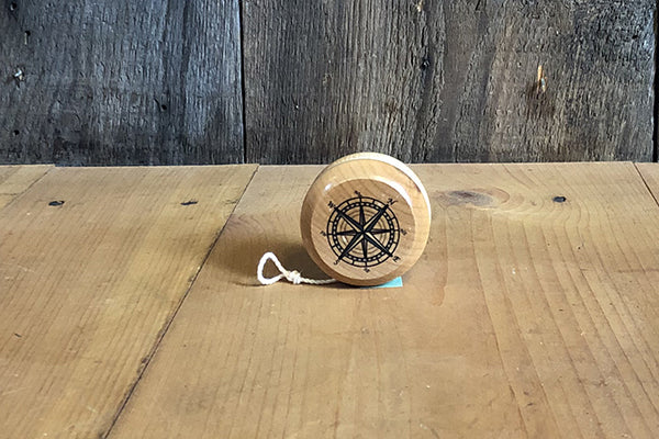 The Good Supply in Pemaquid Maine Artist Collection Maple Landmark Sustainably Harvested Wood Compass Rose Yo-Yo made in USA