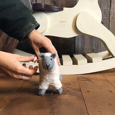 The Good Supply in Pemaquid Maine Artist Collection Mulxiply Hand felted Wool Gray Lamb Toy Stuffed Animal