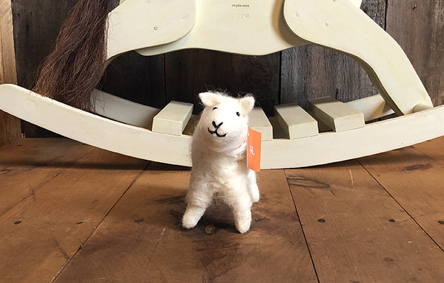 The Good Supply in Pemaquid Maine Artist Collection Mulxiply Hand felted Wool White Lamb Toy Stuffed Animal