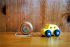 The Good Supply Pemaquid Maine Midcoast Artisan Store Maple Landmark Sustainably Harvested Vermont Hardwood Little Yellow Coupe Wooden Toy Car Made in USA