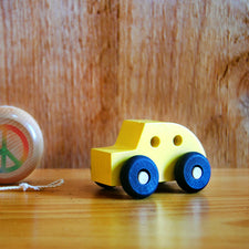 The Good Supply Pemaquid Maine Midcoast Artisan Store Maple Landmark Sustainably Harvested Vermont Hardwood Little Yellow Coupe Wooden Toy Car Made in USA