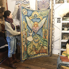 The Good Supply Pemaquid Maine Midcoast Artisan Store Meditation Blanket in Dome of the Rock Machine Washable by Gina Rose Halpern of the Chaplaincy Institute Made in USA