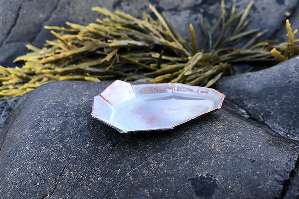 The Good Supply in Pemaquid Maine Enamel Artist Kate Mess Barnacle Object No 22 Enamel Sculpture Jewelry Container in Antique Mirror Handmade in USA