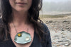 The Good Supply in Pemaquid Maine Enamel Artist Kate Mess Bitty Barnacle Statement Necklace in Enamel and Argentium Silver Handmade in USA