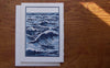 Saturn Press letterpress card, The Sea - Ocean Scene